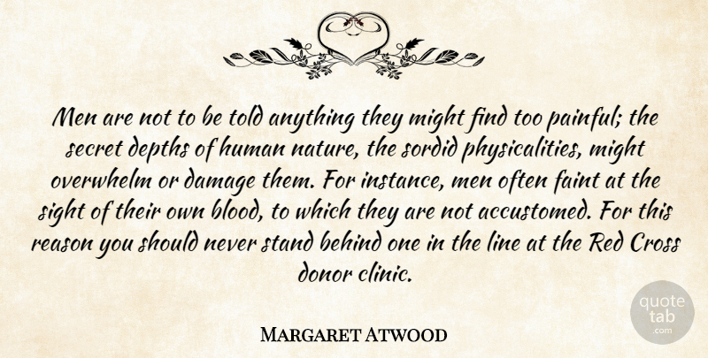 Margaret Atwood Quote About Pain, Men, Sight: Men Are Not To Be...