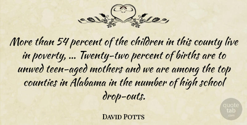David Potts Quote About Alabama, Among, Children, Counties, County: More Than 54 Percent Of...