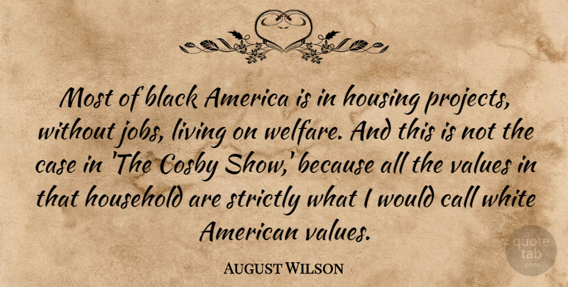 August Wilson Quote About America, Call, Case, Cosby, Household: Most Of Black America Is...