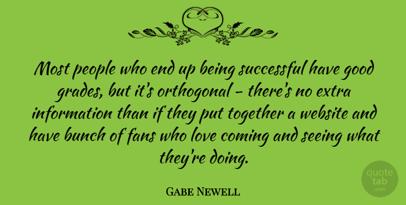 Gabe Newell Quote About Successful, People, Together: Most People Who End Up...