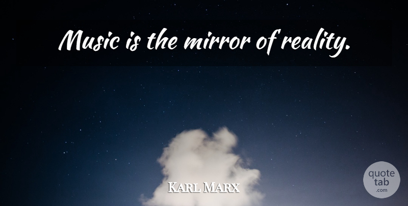 Karl Marx Quote About Reality, Mirrors, Music Is: Music Is The Mirror Of...
