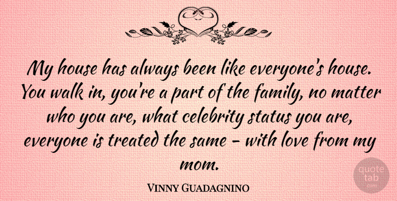 Vinny Guadagnino Quote About Mom, House, Matter: My House Has Always Been...
