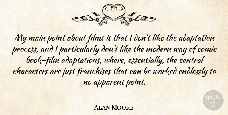 Alan Moore Quote About Book, Character, Way: My Main Point About Films...