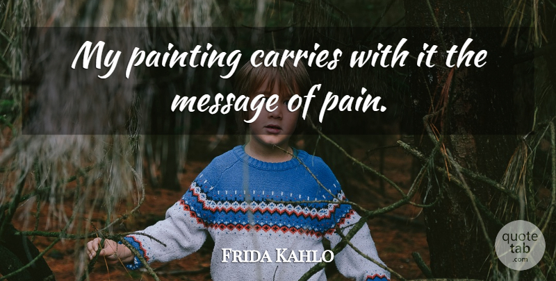 Frida Kahlo Quote About Pain, Happy Friday, Artist: My Painting Carries With It...