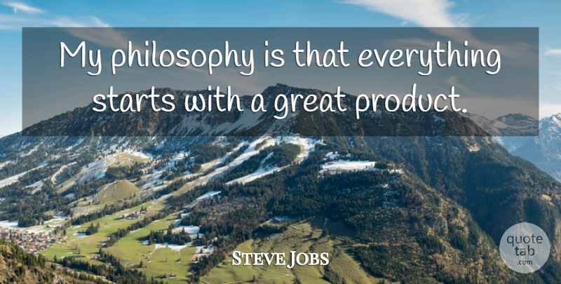Steve Jobs Quote About Philosophy, Products: My Philosophy Is That Everything...