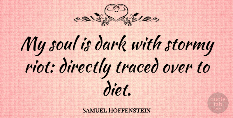 Samuel Hoffenstein Quote About Food, Dark, Ayurveda: My Soul Is Dark With...
