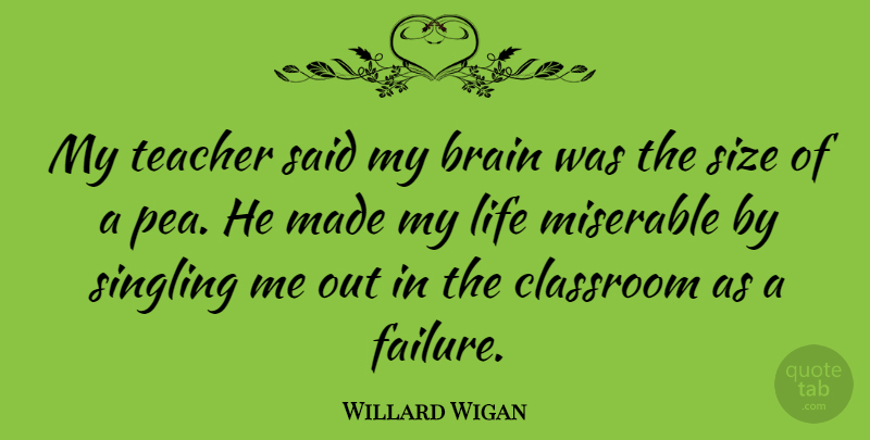 Willard Wigan Quote About Teacher, Brain, Size: My Teacher Said My Brain...