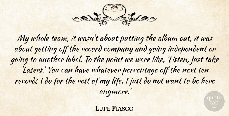 Lupe Fiasco Quote About Team, Independent, Labels: My Whole Team It Wasnt...