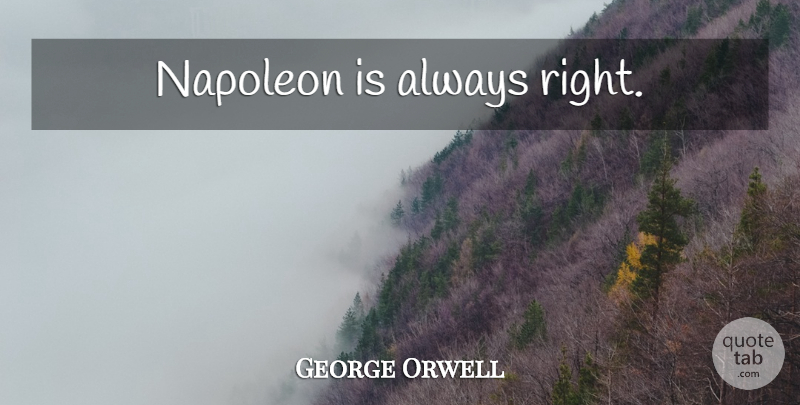 George Orwell Quote About undefined: Napoleon Is Always Right...