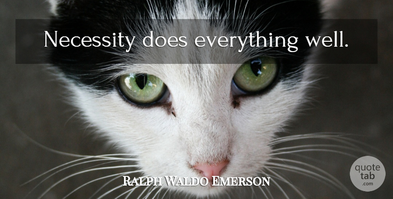 Ralph Waldo Emerson Quote About Doe, Wells: Necessity Does Everything Well...