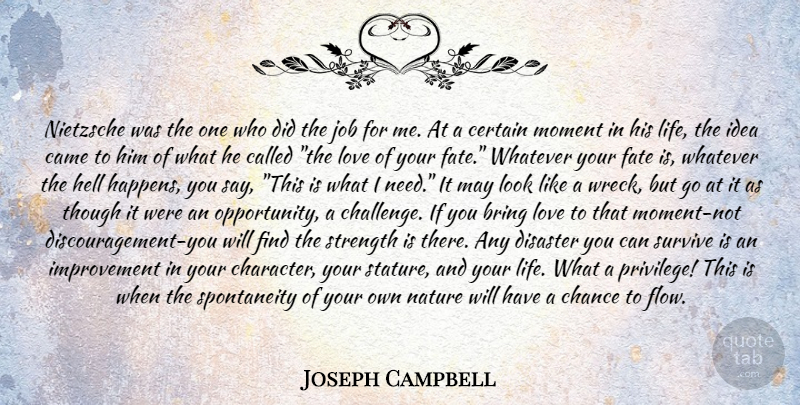 Joseph Campbell Quote About Success, Jobs, Character: Nietzsche Was The One Who...