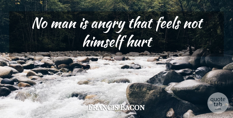 Francis Bacon Quote About Angry, Feels, Himself, Hurt, Man: No Man Is Angry That...