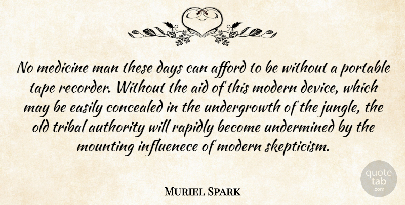 Muriel Spark Quote About Technology, Men, Medicine: No Medicine Man These Days...