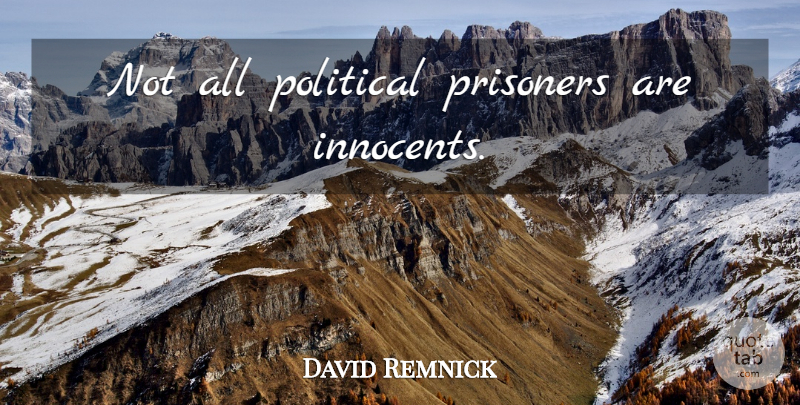 David Remnick Quote About Political, Prisoner, Political Prisoners: Not All Political Prisoners Are...