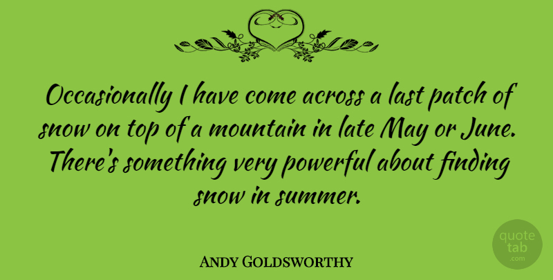 Andy Goldsworthy Quote About Summer, Nature, Powerful: Occasionally I Have Come Across...
