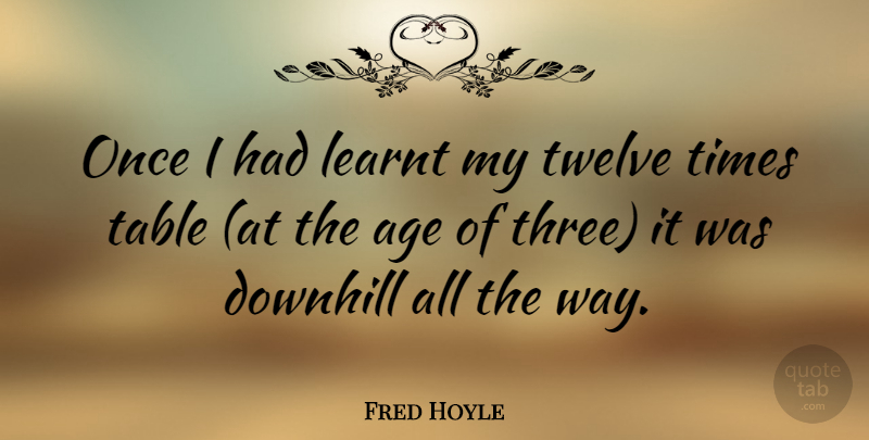 Fred Hoyle Quote About Age, Twelve, Three: Once I Had Learnt My...