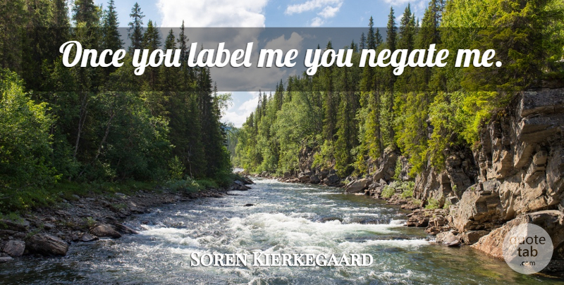 Soren Kierkegaard Quote About Inspirational, Life, Names: Once You Label Me You...