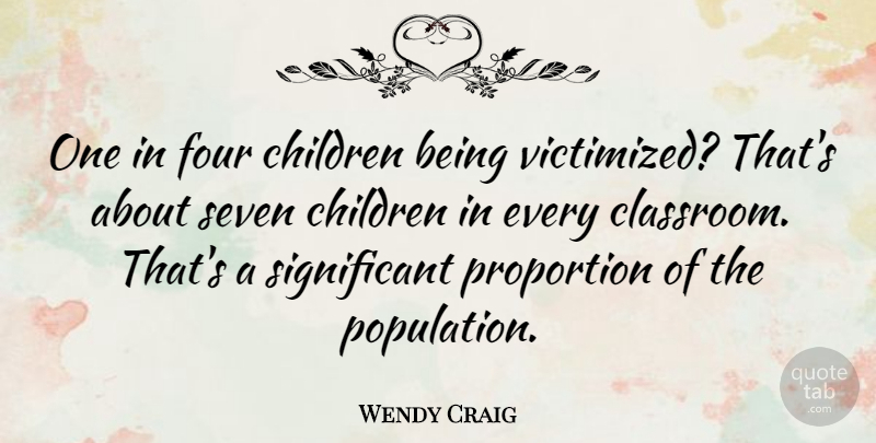 Wendy Craig Quote About Children, Abuse, Four: One In Four Children Being...