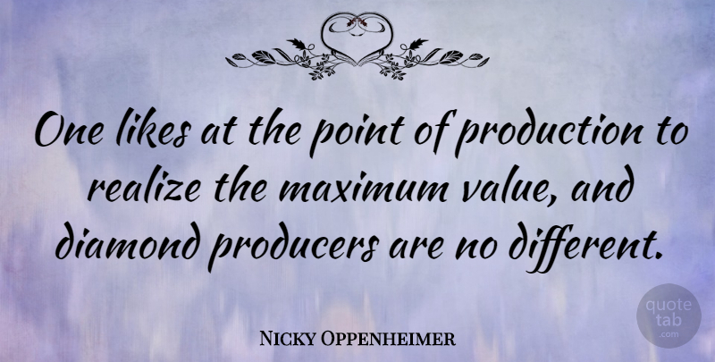 Nicky Oppenheimer Quote About Diamond, Likes, Maximum, Point, Producers: One Likes At The Point...