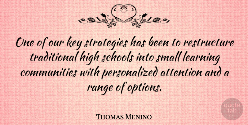 Thomas Menino Quote About School, Keys, Community: One Of Our Key Strategies...