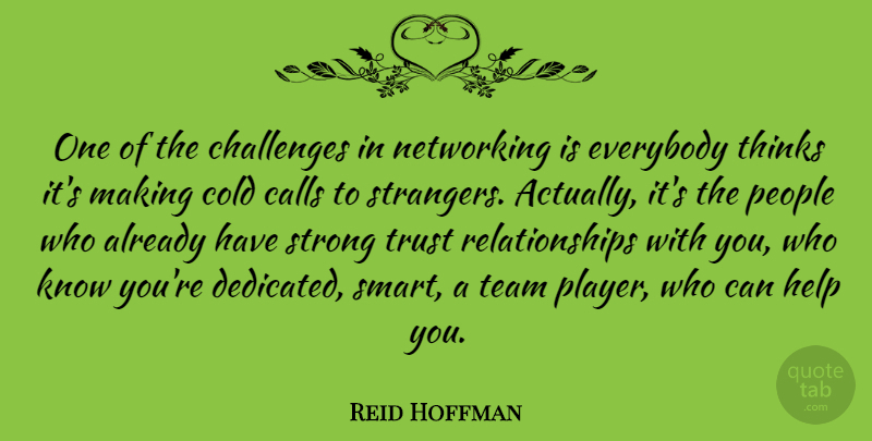 Reid Hoffman Quote About Strong, Smart, Team: One Of The Challenges In...