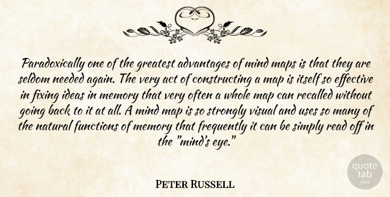 Peter Russell Quote About Memories, Eye, Ideas: Paradoxically One Of The Greatest...