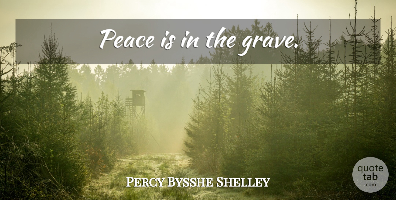 Percy Bysshe Shelley Quote About Graves: Peace Is In The Grave...