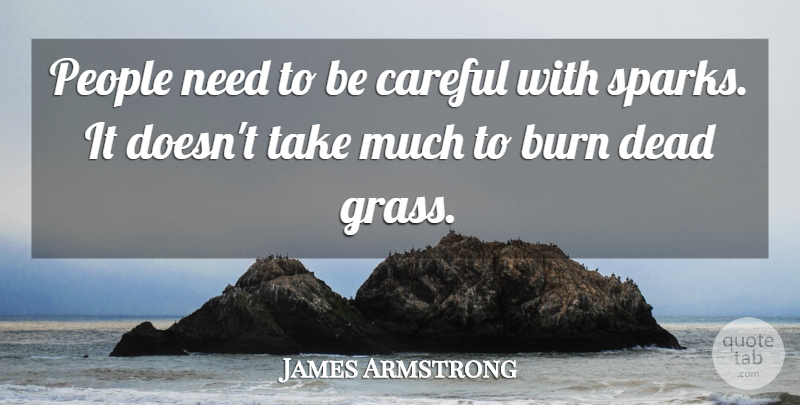 James Armstrong Quote About Burn, Careful, Dead, People: People Need To Be Careful...