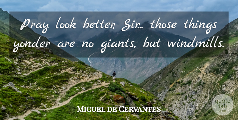 Miguel de Cervantes Quote About Literature, Giants, Looks: Pray Look Better Sir Those...