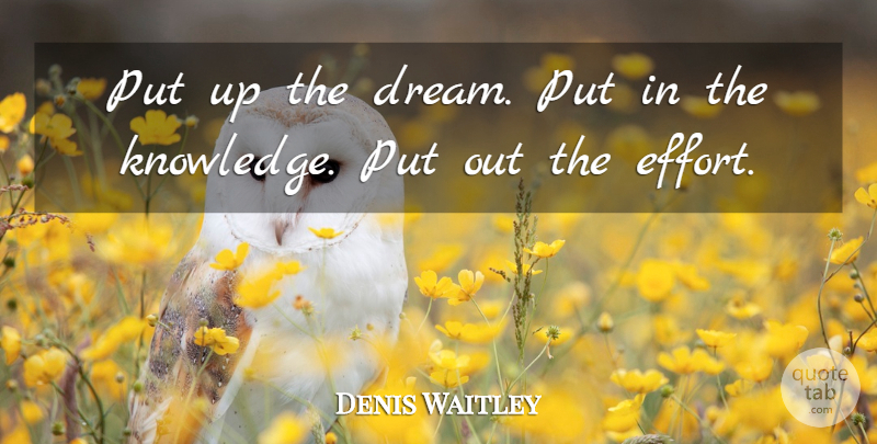 Denis Waitley Quote About Dream, Effort: Put Up The Dream Put...