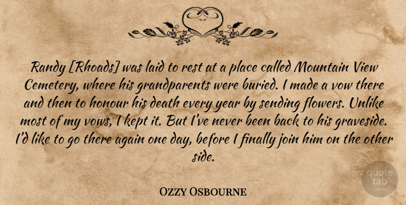 Ozzy Osbourne Quote About Flower, Views, Years: Randy Rhoads Was Laid To...