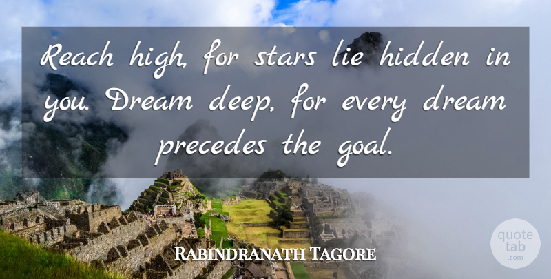 Rabindranath Tagore Quote About Inspirational, Life, Motivational: Reach High For Stars Lie...