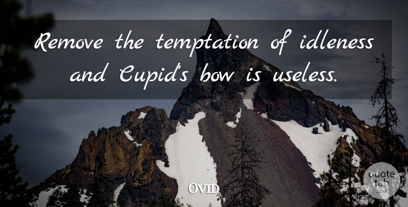 Ovid Quote About Temptation, Useless, Bows: Remove The Temptation Of Idleness...