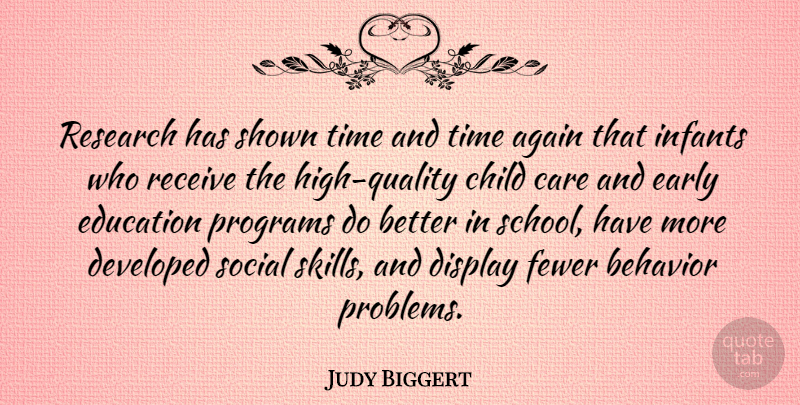 Judy Biggert Quote About Children, School, Skills: Research Has Shown Time And...