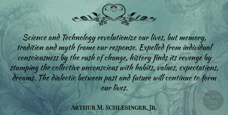 Arthur M. Schlesinger, Jr. Quote About Dream, Memories, Revenge: Science And Technology Revolutionize Our...