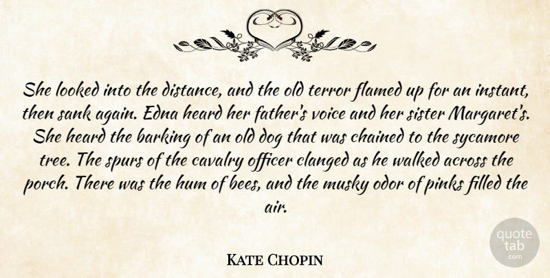 Kate Chopin Quote About Dog, Father, Distance: She Looked Into The Distance...
