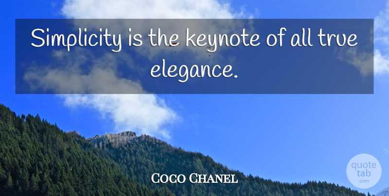 Coco Chanel Quote About Fashion, Greatness, Perfection: Simplicity Is The Keynote Of...