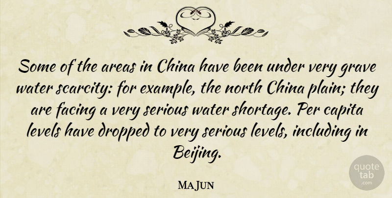 Ma Jun Quote About Areas, Dropped, Facing, Grave, Including: Some Of The Areas In...