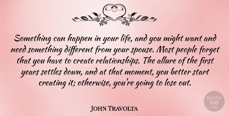 John Travolta Quote About Years, Creating, People: Something Can Happen In Your...