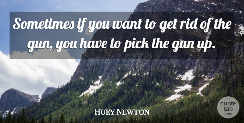 Huey Newton Quote About Gun, Want, Sometimes: Sometimes If You Want To...