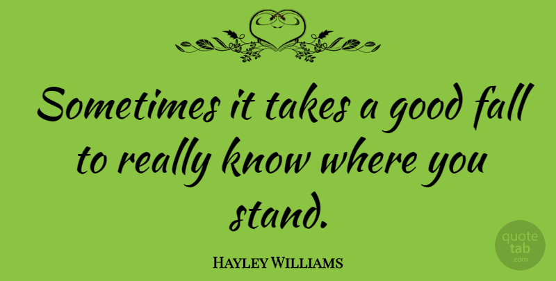 Hayley Williams Quote About Success, Fall, I Hate You: Sometimes It Takes A Good...