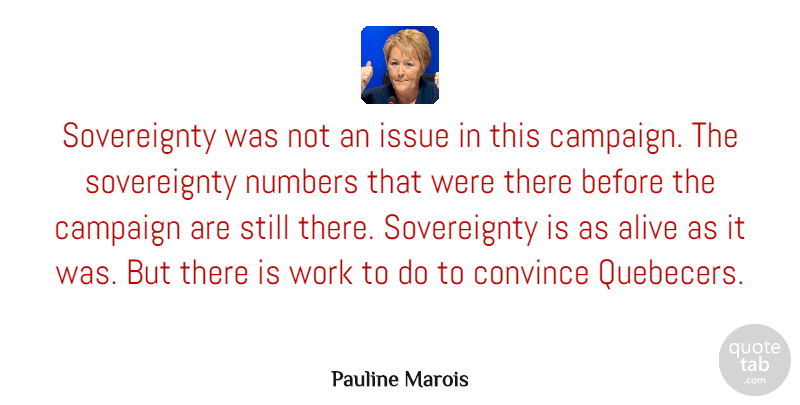 Pauline Marois Quote About Numbers, Issues, Campaigns: Sovereignty Was Not An Issue...