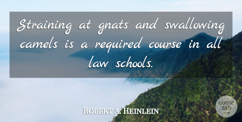Robert A. Heinlein Quote About School, Law, Gnats: Straining At Gnats And Swallowing...