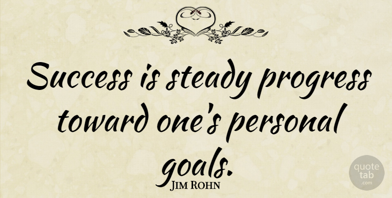 Jim Rohn Quote About Inspirational, Success, Congratulations: Success Is Steady Progress Toward...