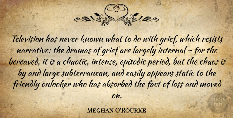 Meghan O'Rourke Quote About Drama, Grief, Loss: Television Has Never Known What...