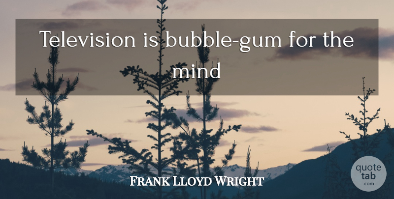 Frank Lloyd Wright Quote About Mind, Gum, Television: Television Is Bubble Gum For...