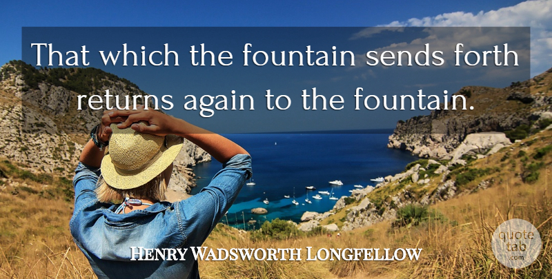Henry Wadsworth Longfellow Quote About Literature, Return, Fountain: That Which The Fountain Sends...