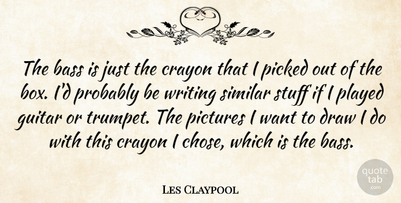 Les Claypool Quote About Bass, Draw, Picked, Played, Similar: The Bass Is Just The...