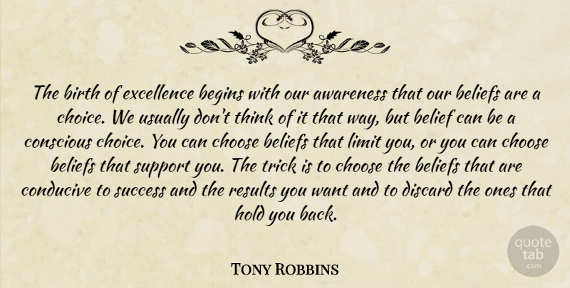 Tony Robbins Quote About Inspirational, Thinking, Support You: The Birth Of Excellence Begins...