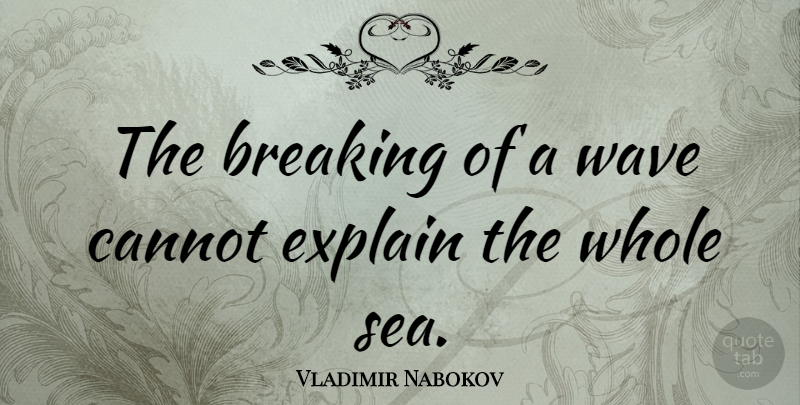 Vladimir Nabokov Quote About Sea, Wave, Breaking Promises: The Breaking Of A Wave...